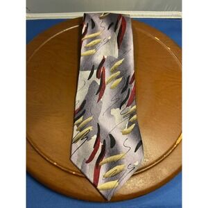 J. Garcia Purple Men's 100% Silk Tie‎ Abstract Geometric Necktie